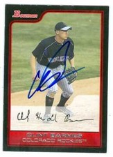 Clint Barmes autographed Baseball Card (Colorado Rockies) 2006 Bowman #32