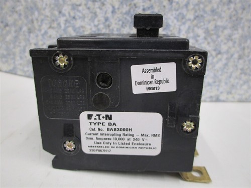 EATON BAB3090H Thermal-Magnetic Circuit Breaker Type BA 240V NEW