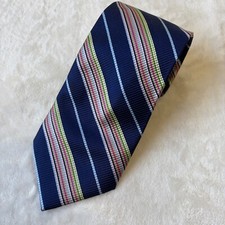 Nautica REPP 59" Necktie 100 Silk Blue  Multicolor Striped Designer Tie