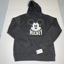 Disney Mickey Mouse Graphic Hoodie Sweatshirt Black Men's Size Medium M Pullover