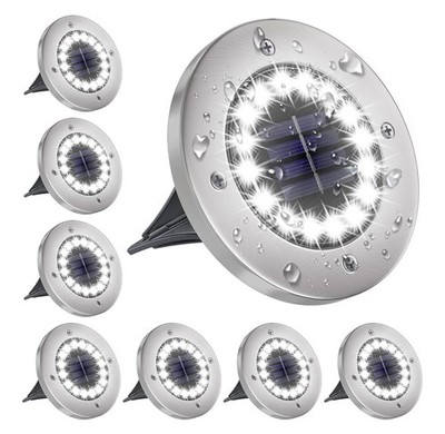 Solar Lights Outdoor with 16 LEDs, Bright Solar Ground Lights Outdoor Waterpr...