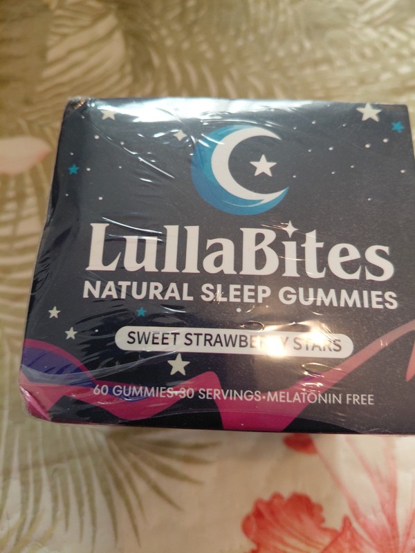 LullaBites Natural Sleep Gummies Melatonin Free Sweet Strawberry Stars