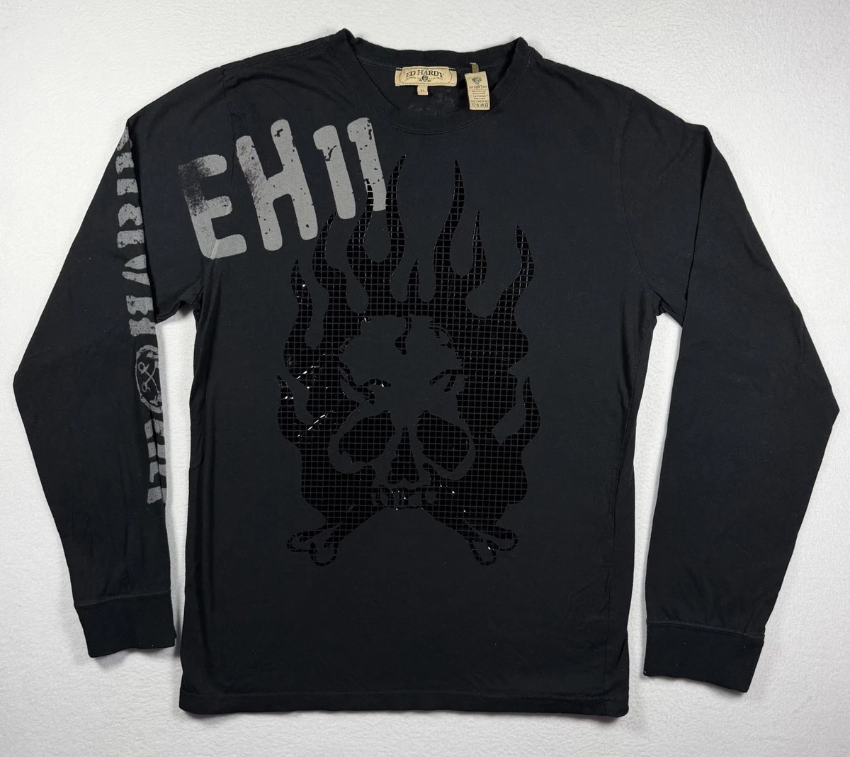 90s USA製エドハーディ ロングTシャツ スカルプリント y2k グランジ Ed Hardy Long Sleeve T-Shirts for Men for sale | eBay