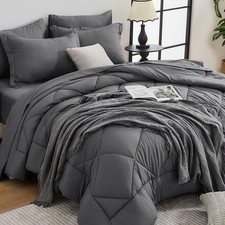 HEVUMYI Twin Comforter Set - 5-Piece All Season Bed in a Bag Twin, Ultra Soft...