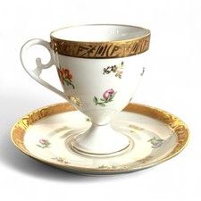 Tasse & Soucoupe  – Café Moka  – Limoges  – Ancienne  – Fleurs Or