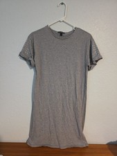 Express Women Grey Rhinestone Short Sleeve Dress Size Small