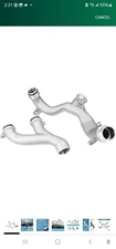 X AUTOHAUX 1 Set Aluminum Thermostat Top Crossover Hose Coolant Pipe Water...