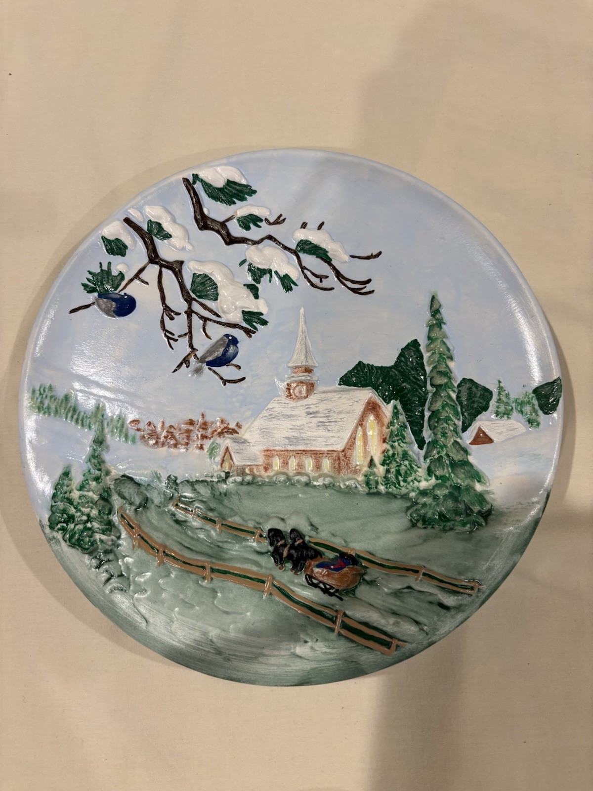 Vintage 4 Season Plates 1980 Byron Molds Hand Painted 3D Farmhouse Americana(4)