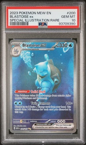 2023 POKEMON MEW EN-151 SPECIAL ILLUSTRATION RARE #200 BLASTOISE EX PSA 10