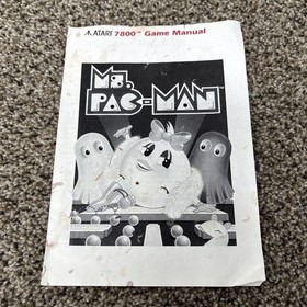 Atari 7800 Ms PAC-MAN Cartridge & Manual 1987 Tested & Working