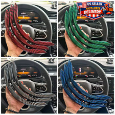 3 Pcs Car Steering Wheel Cover Carbon Fiber Non-slip Anti Dust Washable Snap On
