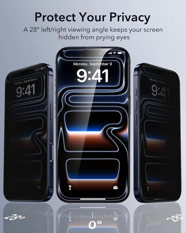 ESR 3 Pack for iPhone 17 Pro Max Privacy Screen 17 Max, Black  - Image 3 of 4
