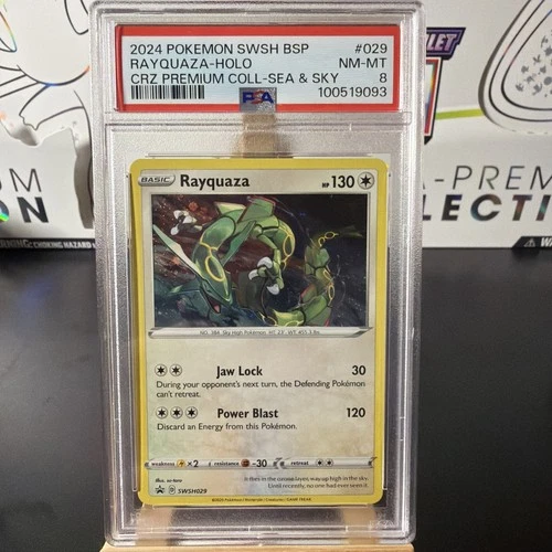 PSA 8 MINT Rayquaza Holo Black Star Promo SWSH029 2020 Pokemon TCG SWSH