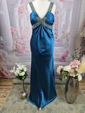 Flirt by Maggie Sottero Mediterranean Blue Prom Dress Size 8 Evening Gown Beaded