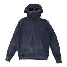 C.P. Company Goggle Hoodie Size L Zip Up Jacket Cotton Navy Lense Streetwear