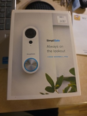 SimpliSafe Wired Video Doorbell Smart WiFi Motion Activated ''NEVER USED''