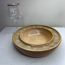 Hand Turned Maple Wood Bowl 9  x 2.25" Shells Artist Signed Nautical FREE SHIP