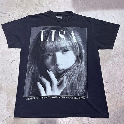 Blackpink Lisa Short Sleeve T-Shirt Size L Black from Japan | eBay