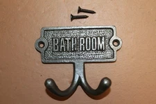 2-BATHROOM METAL DOUBLE WALL HOOK,Country Decor,Robe,Towel Hooks,Space Savers