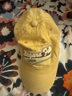 Niagara Falls Vintage Souvenir Yellow Hat with Adjustable Strap Embroidered