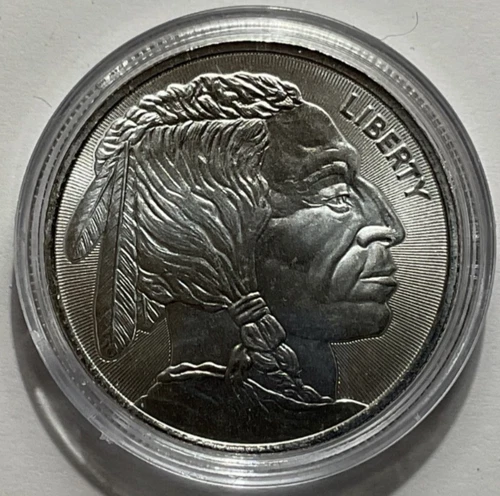 1 oz 999 Silver Round Buffalo Design Elemental Mint Coin Abrasion/Ding