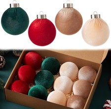 Velvet Christmas Ornaments, 12pcs Tree Ornaments 3.15inch-bicolor