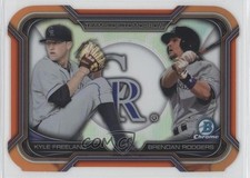 2015 Bowman Draft Orange Refractor 9/25 Brendan Rodgers Kyle Freeland #TDC-3 5qi
