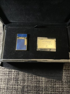 Limited Edition St DuPont Line 2 Atalier Dark Blue Chinese Lacquer Lighter 