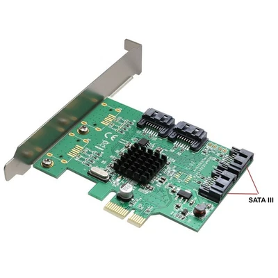 SYBA Open Box- 4 Port SATA III NON-RAID PCI-e 2.0 x1 Card