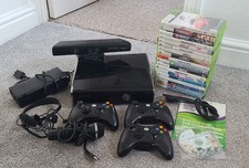 Xbox 360 250GB Kinect Bundle with 19 Games 3 controllers & Accessories Free P&P