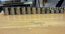 Snap-on FSM 12 pc 3/8" 6-Pt Metric  Shallow Socket Set- 8mm to 19mm USA