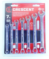Crescent 7 Piece Combination Wrench Set With Tool Roll.#CCWSRSAE7N. SAE. New.