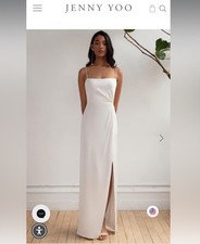 Jenny Yoo Satin Lorena Dress Ivory Size 0