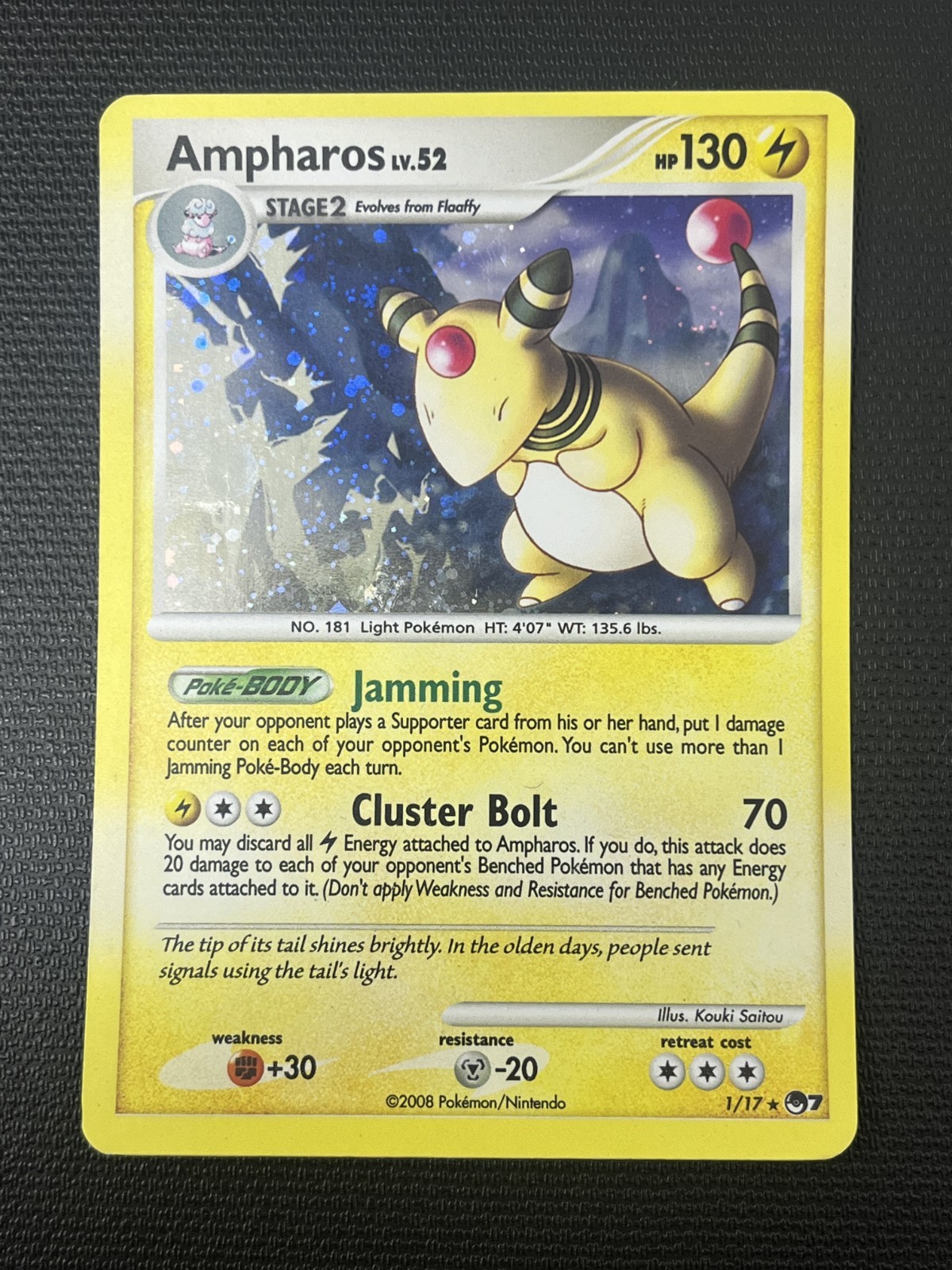 Ampharos 1/17 POP Series 7 Promo Holo Rare Pokemon Card - LP+