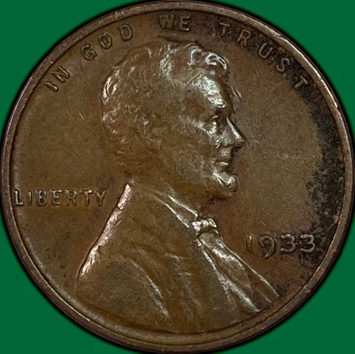 1933 Lincoln Wheat Cent Extremely Fine XF Coin #34268