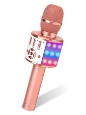 Wireless Bluetooth Karaoke Microphone with LED Lights for Singing and Parties