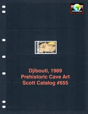 $1.00 Scott Value - 1989 DJIBOUTI Cave Art Petroglyph Ancient CV MNH NH UMM