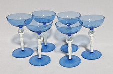 6 Pcs. Lauscha Bimini liqueur glasses with Nude art model