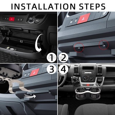 Für Fiat ducato Doppelbecherhalter - Custom Bracket (kein Bohren erforderlich)