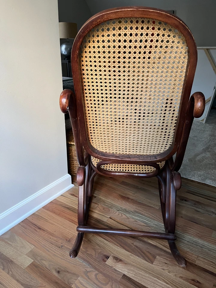 Mecedora de madera curvada estilo tónico vintage mediados de siglo bastón moderno EXCELENTE Foto 3 de 4