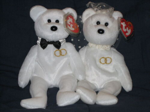 TY MR & MRS BEANIE BABY BEAR WEDDING SET - MINT with MINT TAGS - Picture 1 of 1