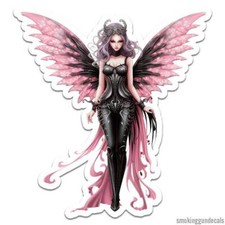 Black Pink Fairy, Vinyl Decal Sticker, Indoor Outdoor, 3 Sizes, 12090