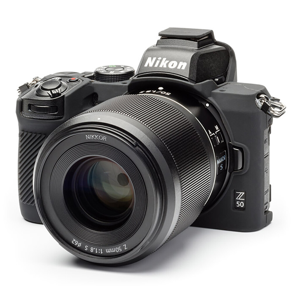 Camera silicone cover Black for Nikon Z50 Black + Screen Protectors.