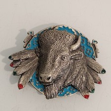 1994 The Great American Buckle Co Native Buffalo Bison Head Vintage Belt Buckle