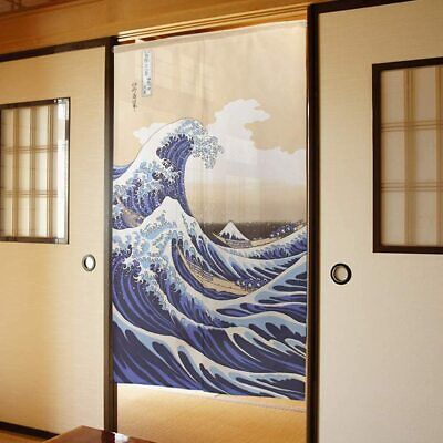Hokusai Fujimi Gahara Japanese 60"L Noren Doorway Door Room Divider Curtain 
