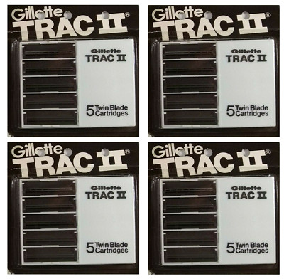 Gillette Trac II Razor Blade Refill Cartridges, 20 Count (Unboxed)