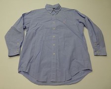 Ralph Lauren Mens Size 16 32/33 Blue Check Button Front Shirt Great Condition