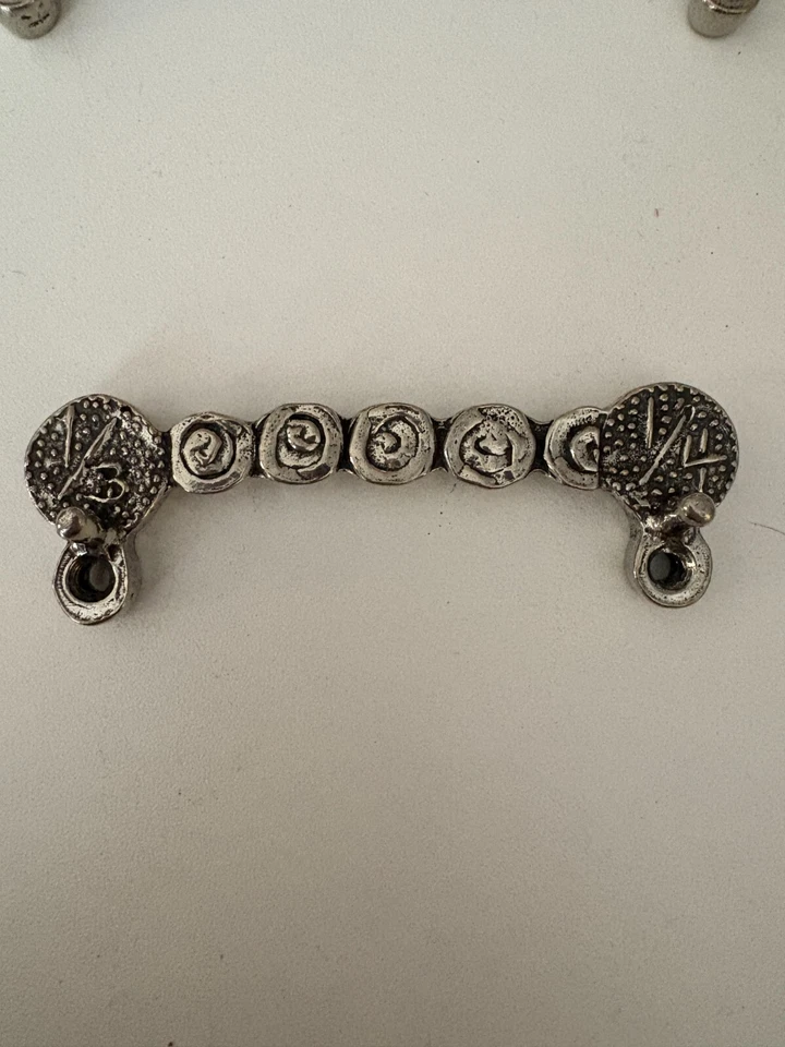 New Complete Crosby Taylor  Swirl Pewter Hammered Measuring CUP Holders - Image 3 of 4