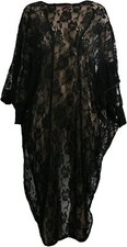  Summer Women Lace Floral U Shape Long Sleeve Kimono Beach Sunblock Coat Cardiga