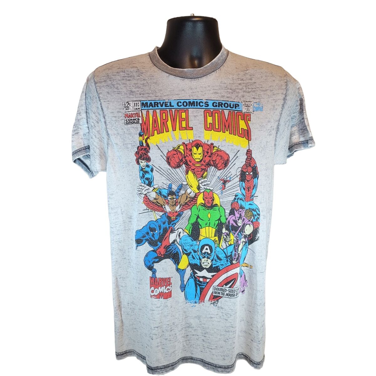 Marvel Avengers Comics T-Shirt Women's SM Small Short Sleeve Crew-Neck Gray